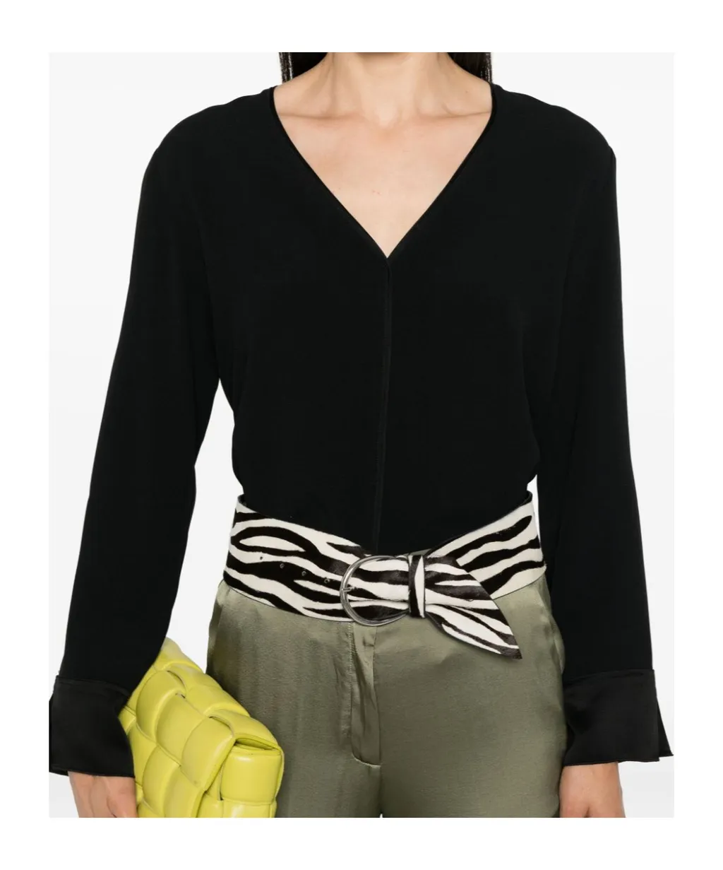 V-Neck Slit-Hem Sweater