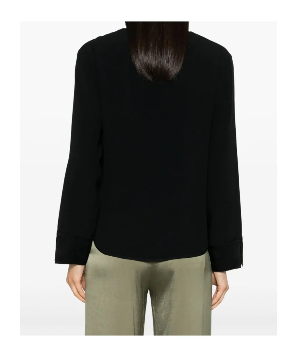 V-Neck Slit-Hem Sweater
