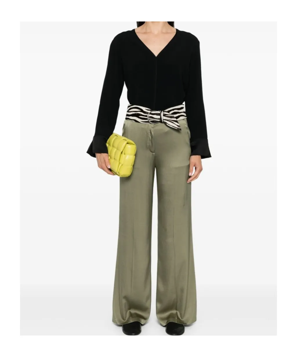 V-Neck Slit-Hem Sweater