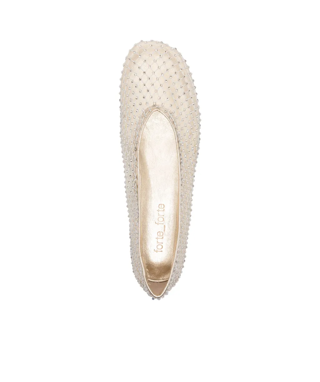 Mesh Embellished Flat Shoes