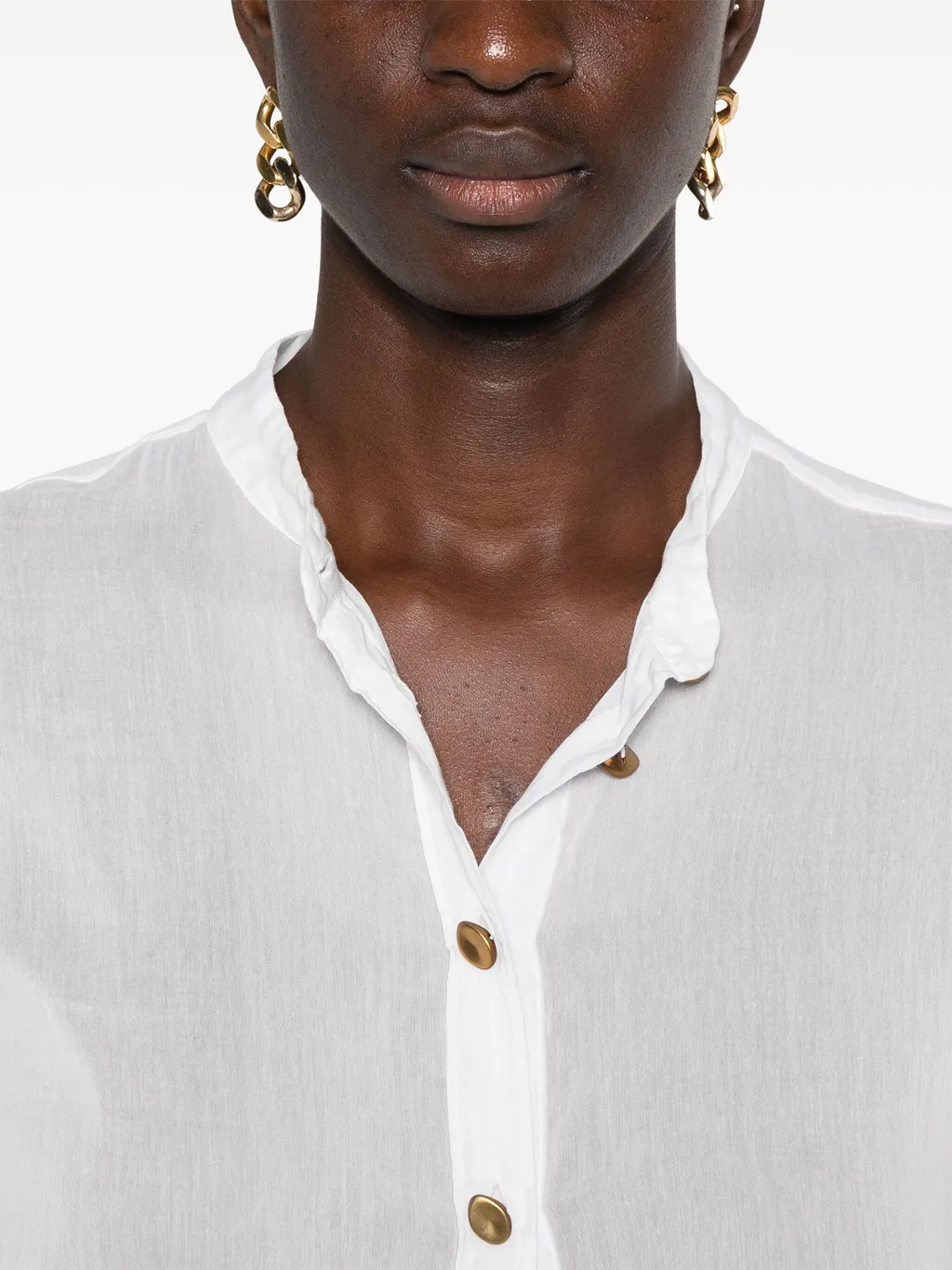 Long-Sleeve Semi-Sheer Shirt