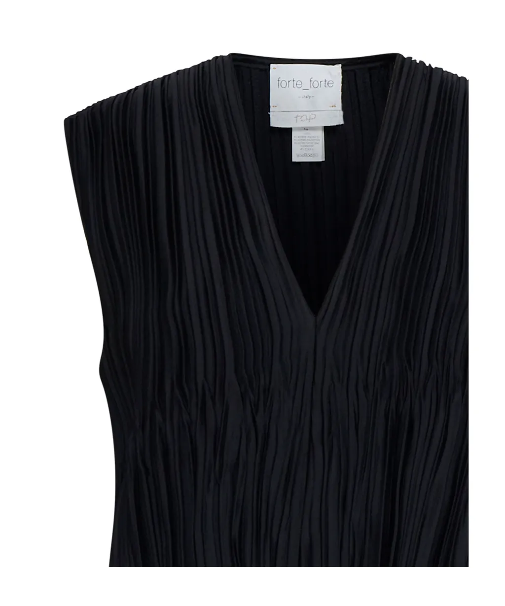 Pleated V-Neck Blouse