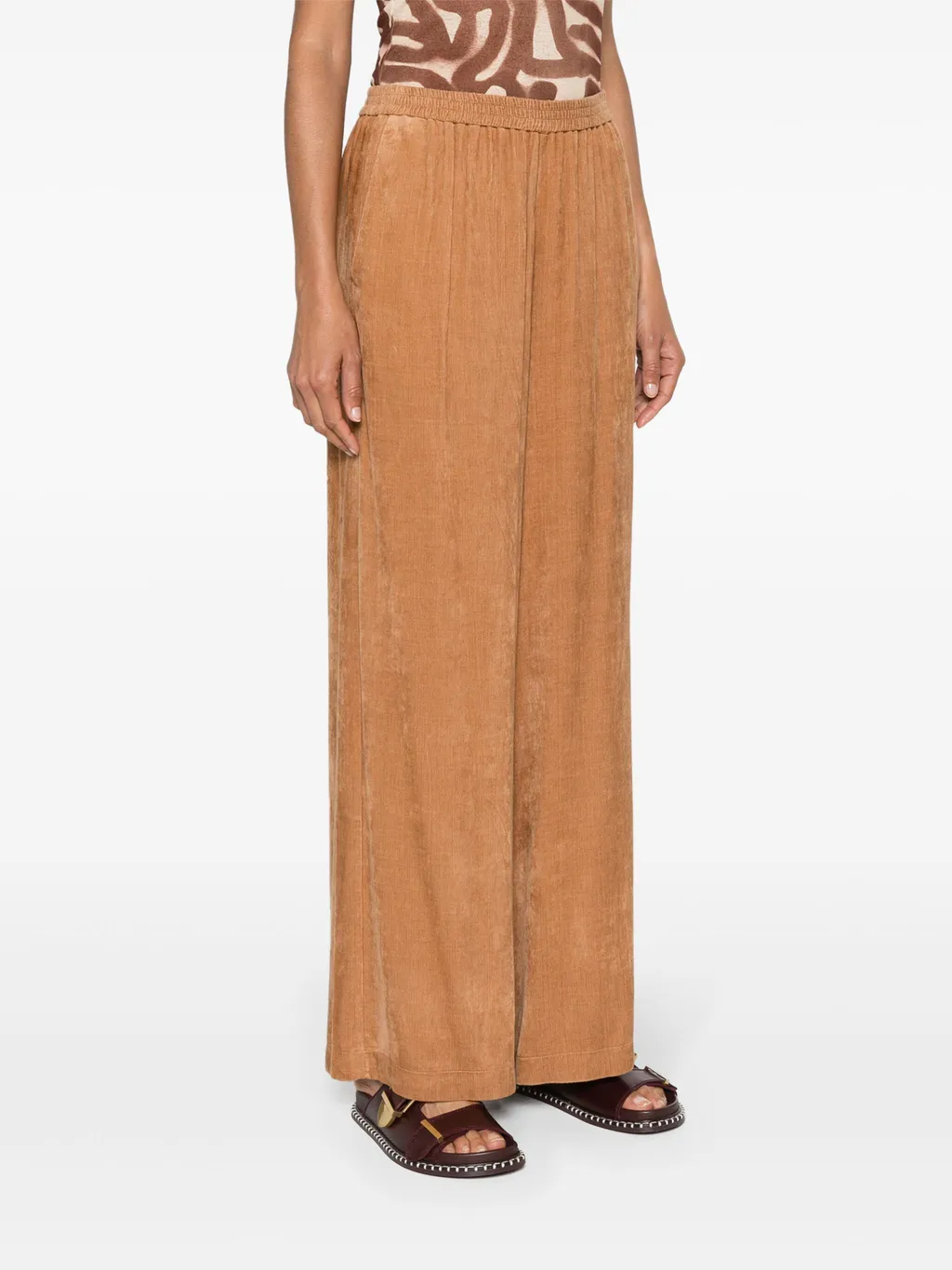 Elastic Waist Wide-Leg Pants