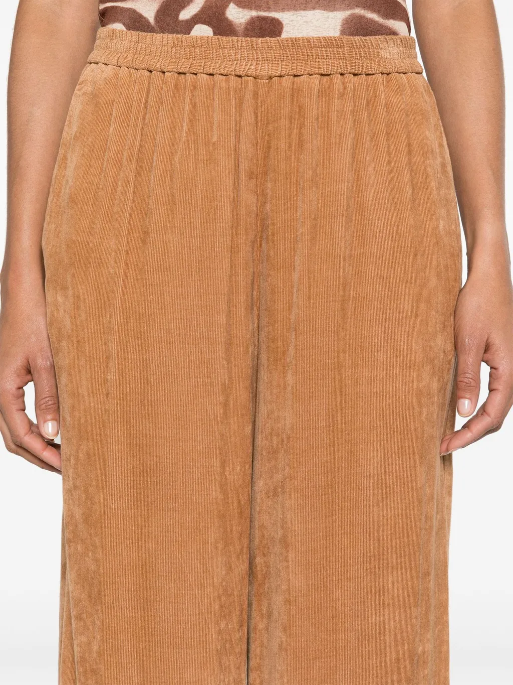 Elastic Waist Wide-Leg Pants