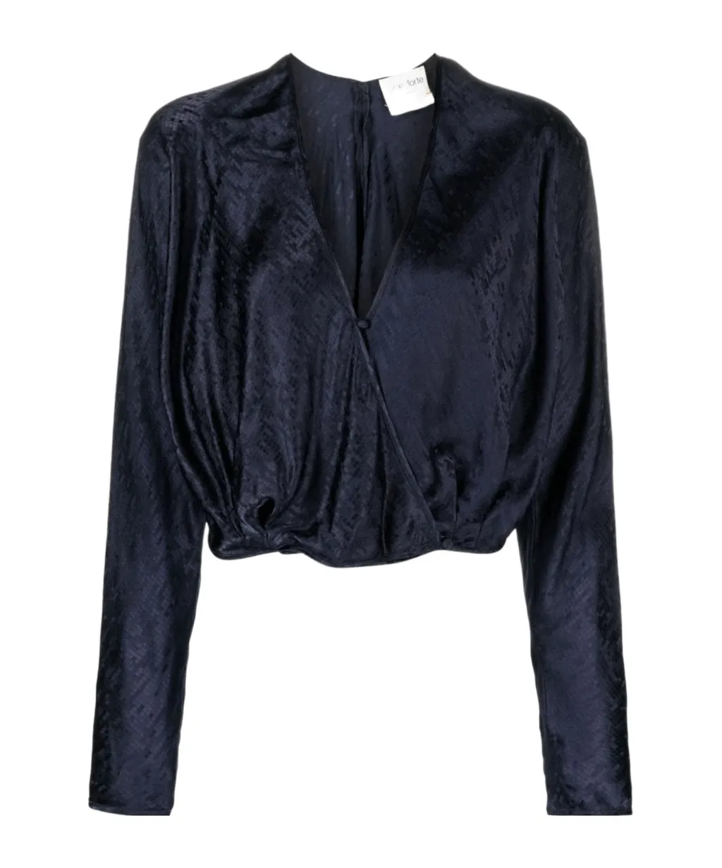 Long-Sleeved V-Neck Blouse