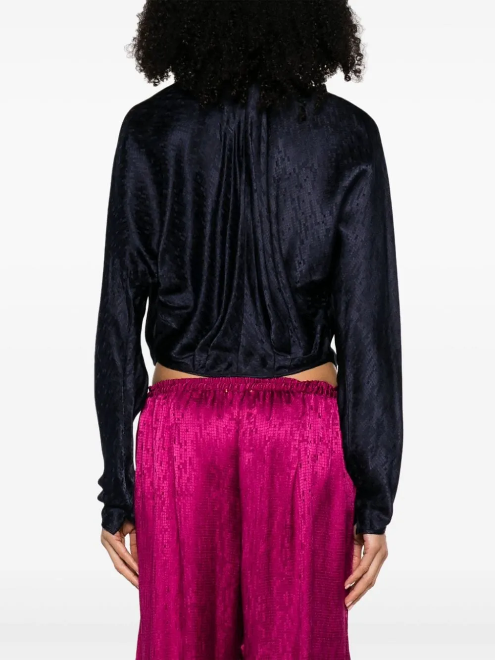 Long-Sleeved V-Neck Blouse