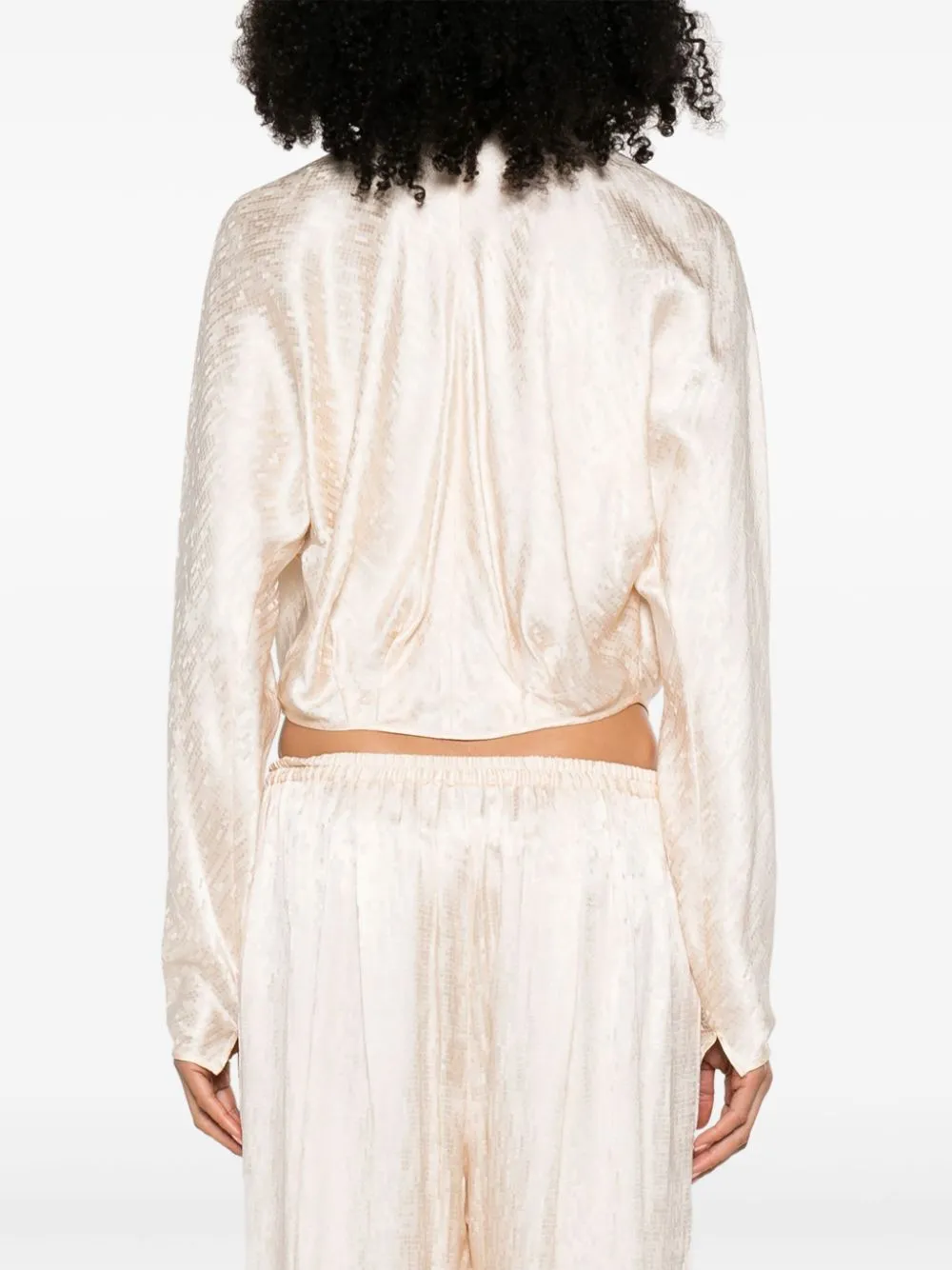 Long-Sleeved V-Neck Blouse