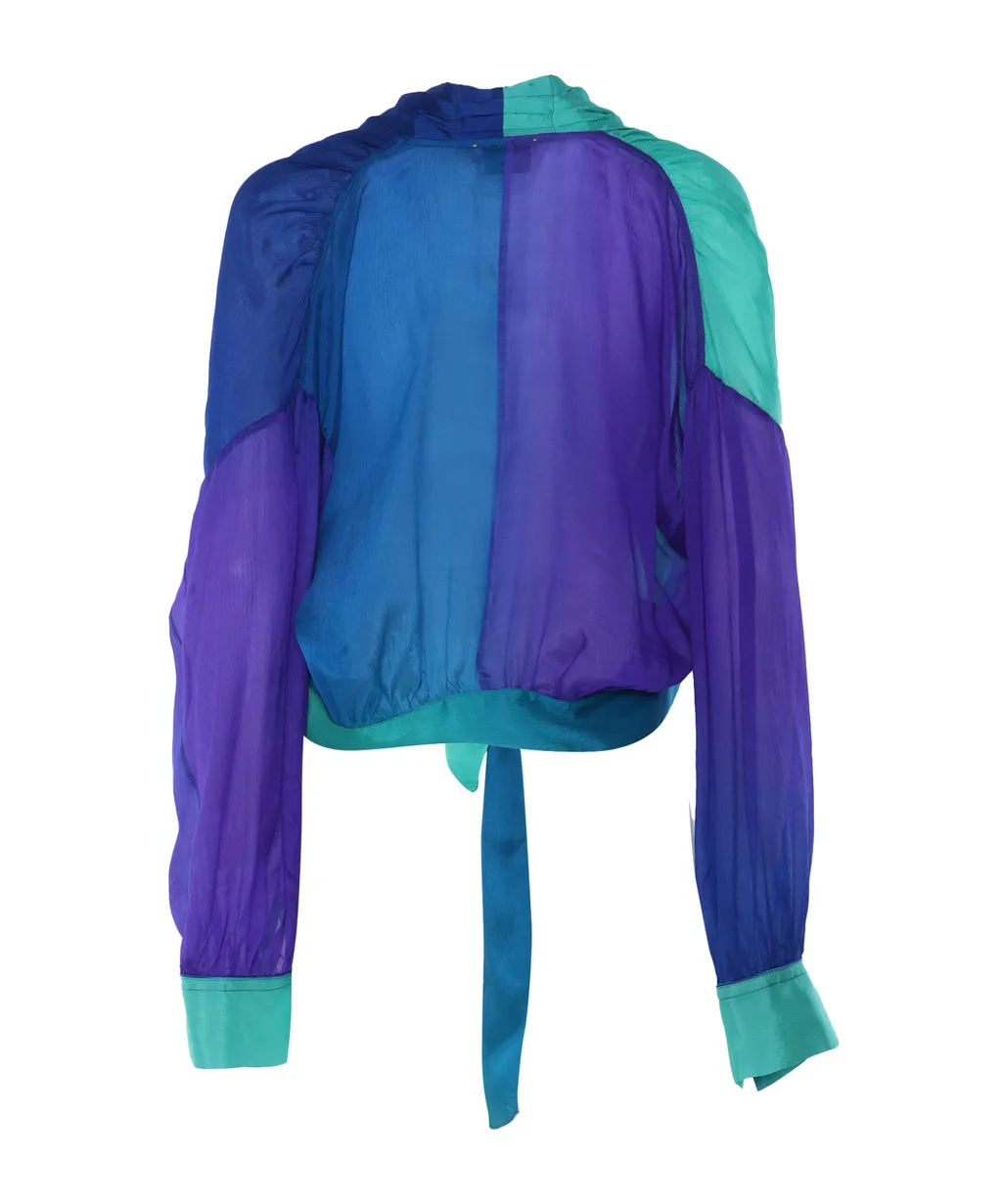 Color-Blocking Strappy Blouse