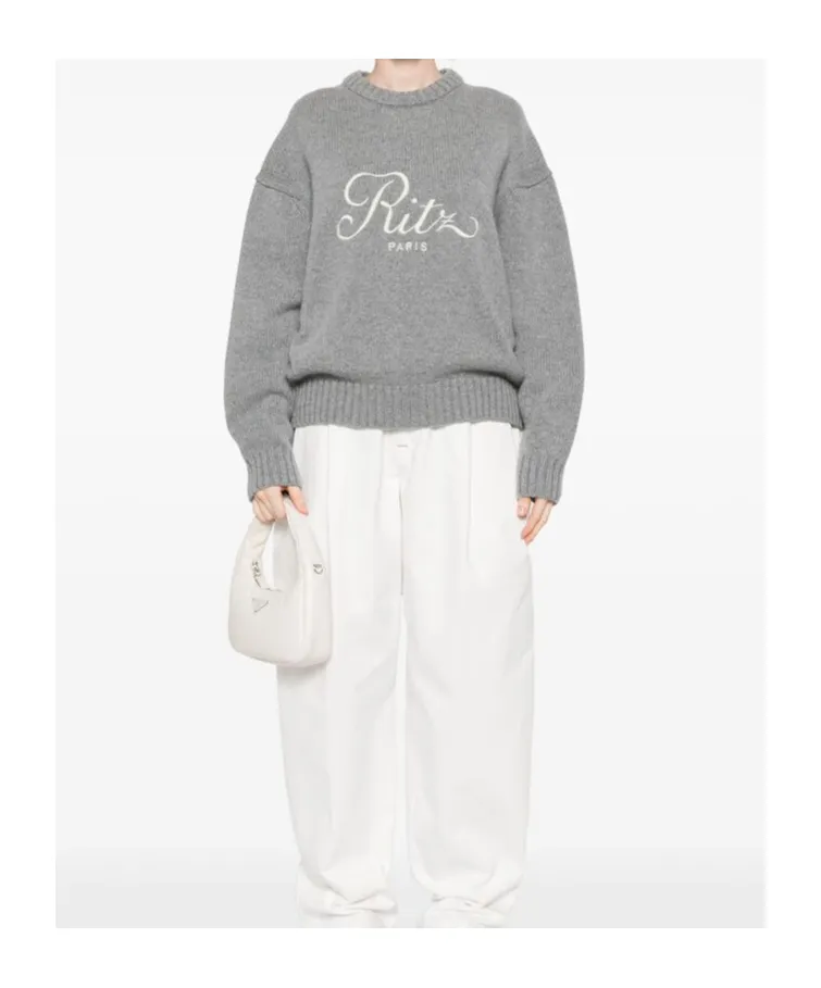 X Ritz Paris Logo Embroidered Knit Jumper