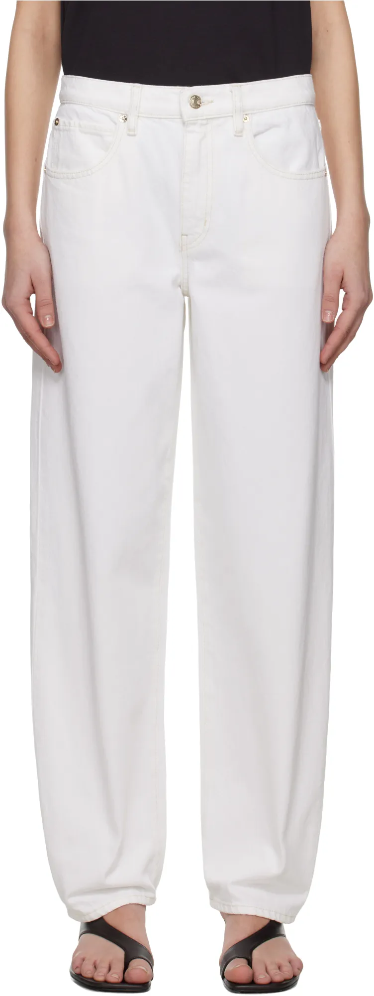 High Waist Long Slung Barrel Jeans