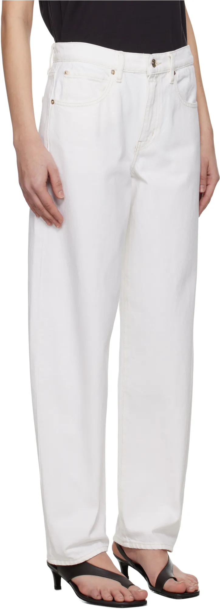 High Waist Long Slung Barrel Jeans