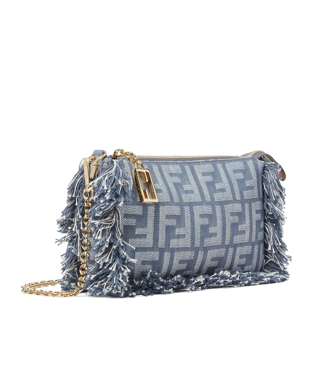 Baguette Ff Jacquard Fringed Pouch