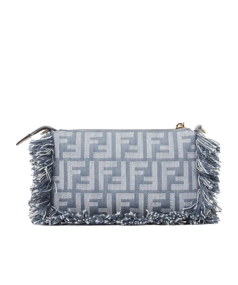 Baguette Ff Jacquard Fringed Pouch