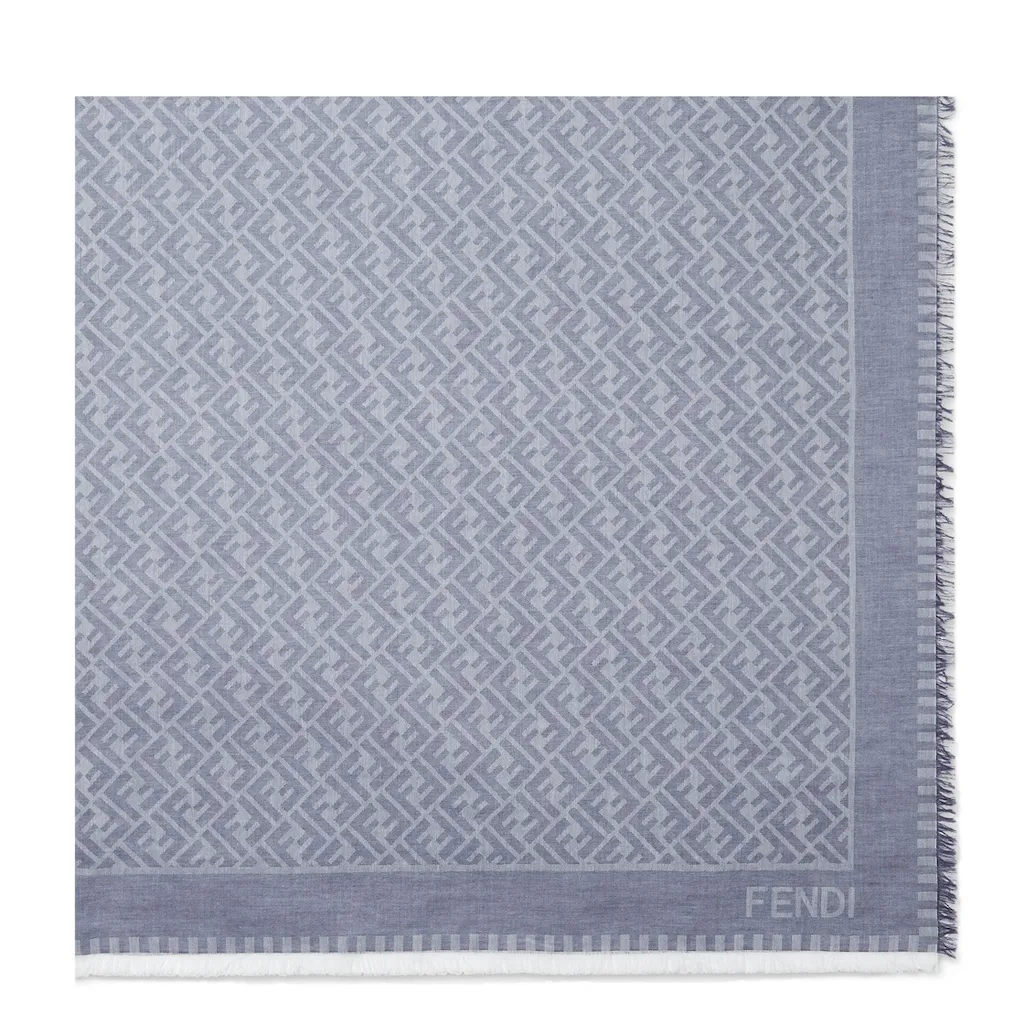 Allover Ff Printed Frayed-Edge Scarf