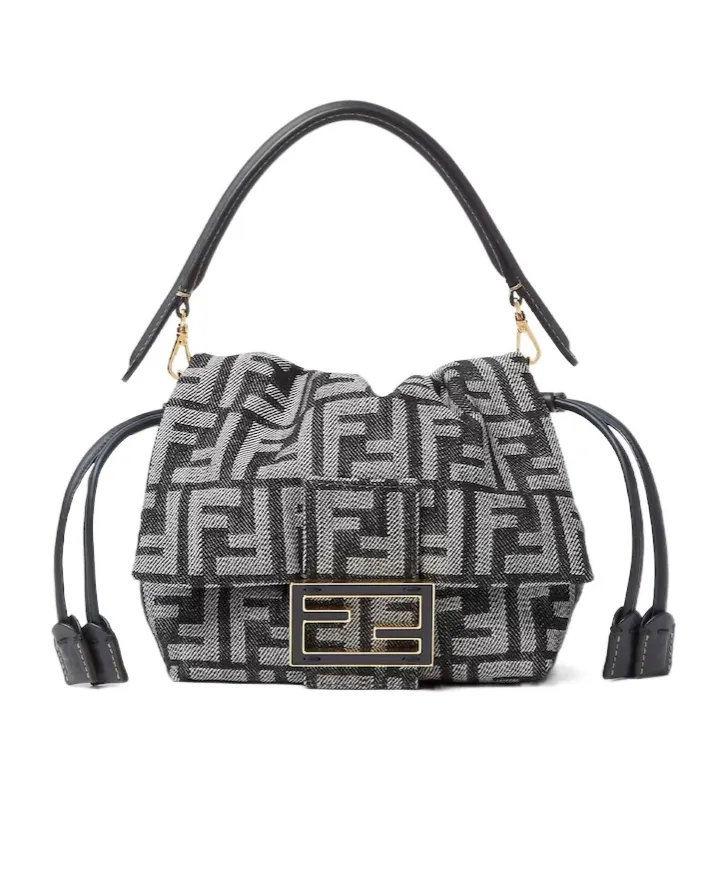 Ff Flocked Denim Mini-Bag