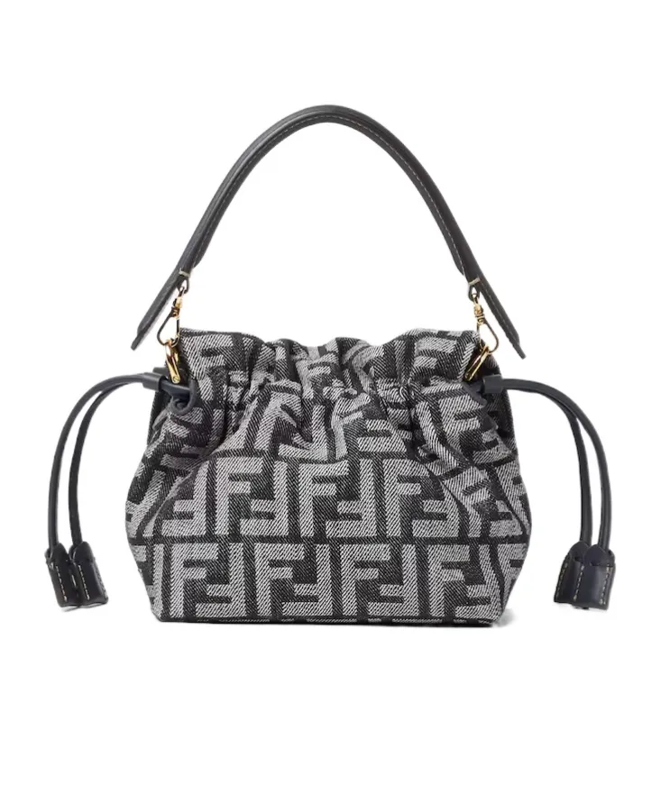 Ff Flocked Denim Mini-Bag