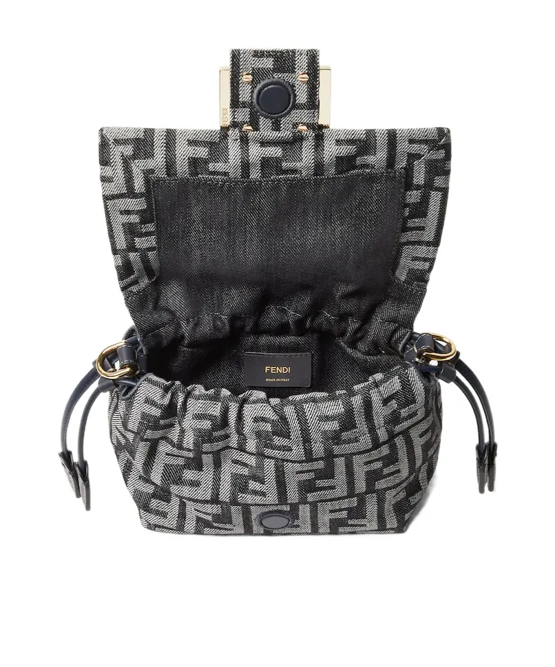 Ff Flocked Denim Mini-Bag