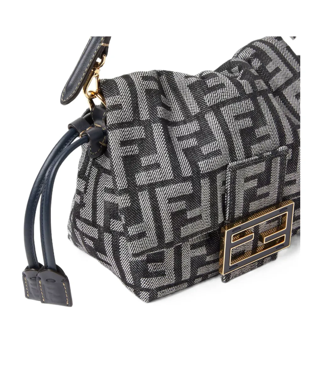 Ff Flocked Denim Mini-Bag