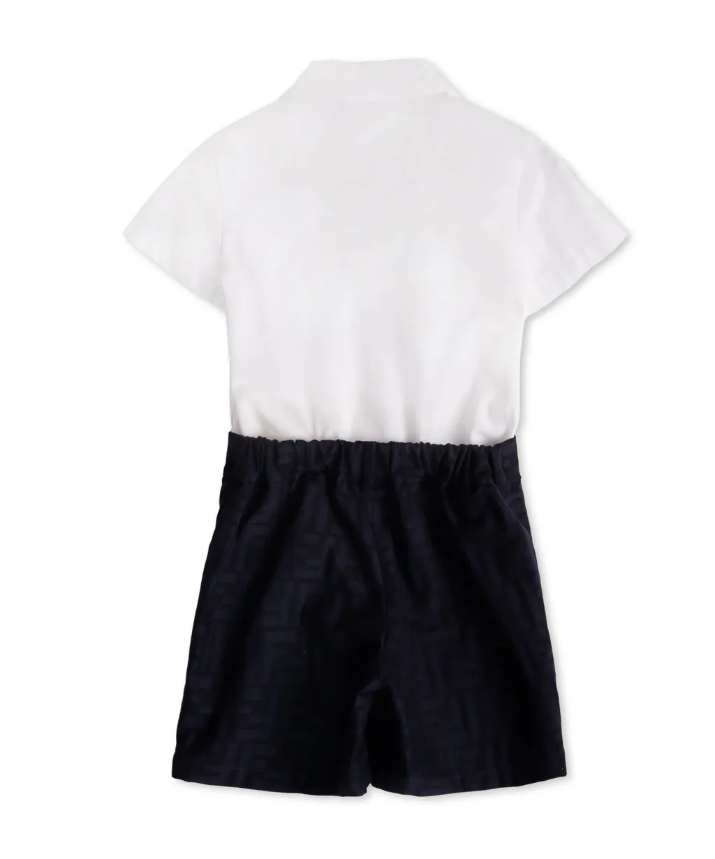 Ff-Jacquard Short And Shirt Set