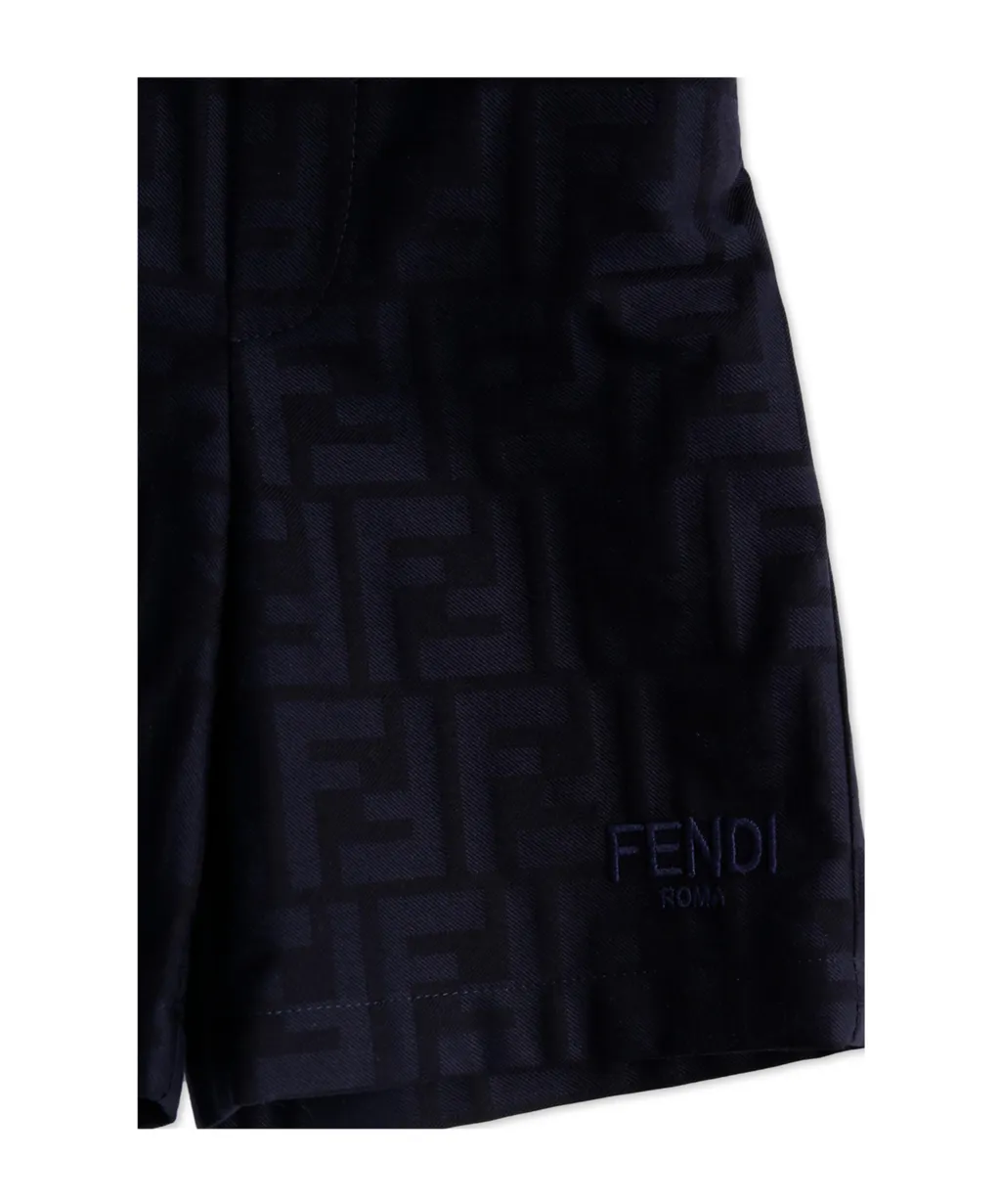 Ff-Jacquard Short And Shirt Set