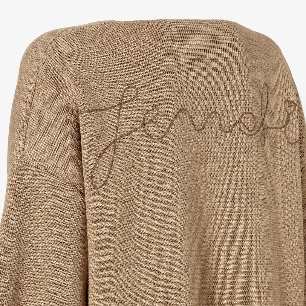 Dark Beige Cotton And Silk Sweater
