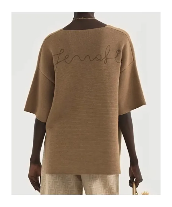 Dark Beige Cotton And Silk Sweater