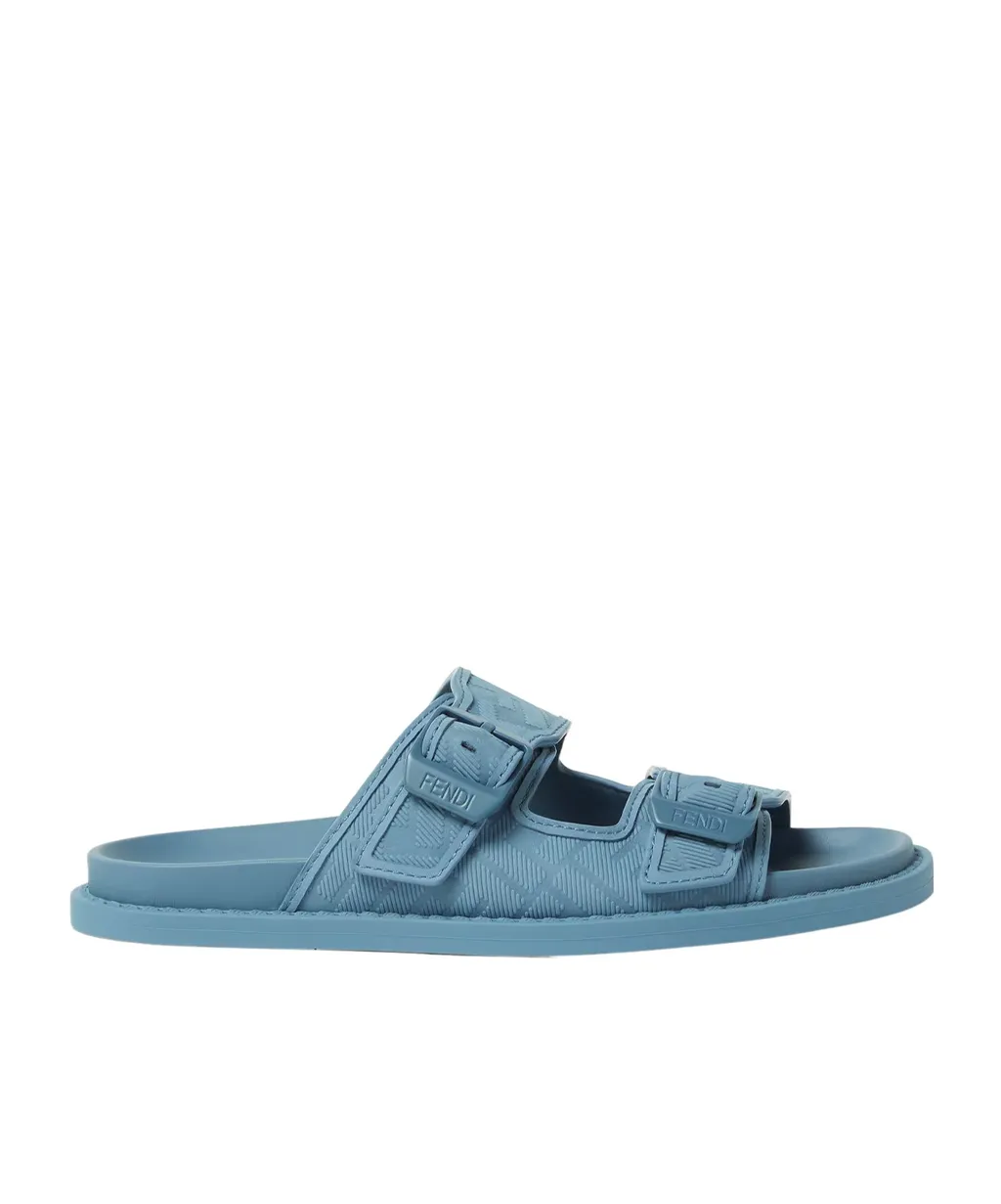 Light Blue Nubuck Leather Sandals