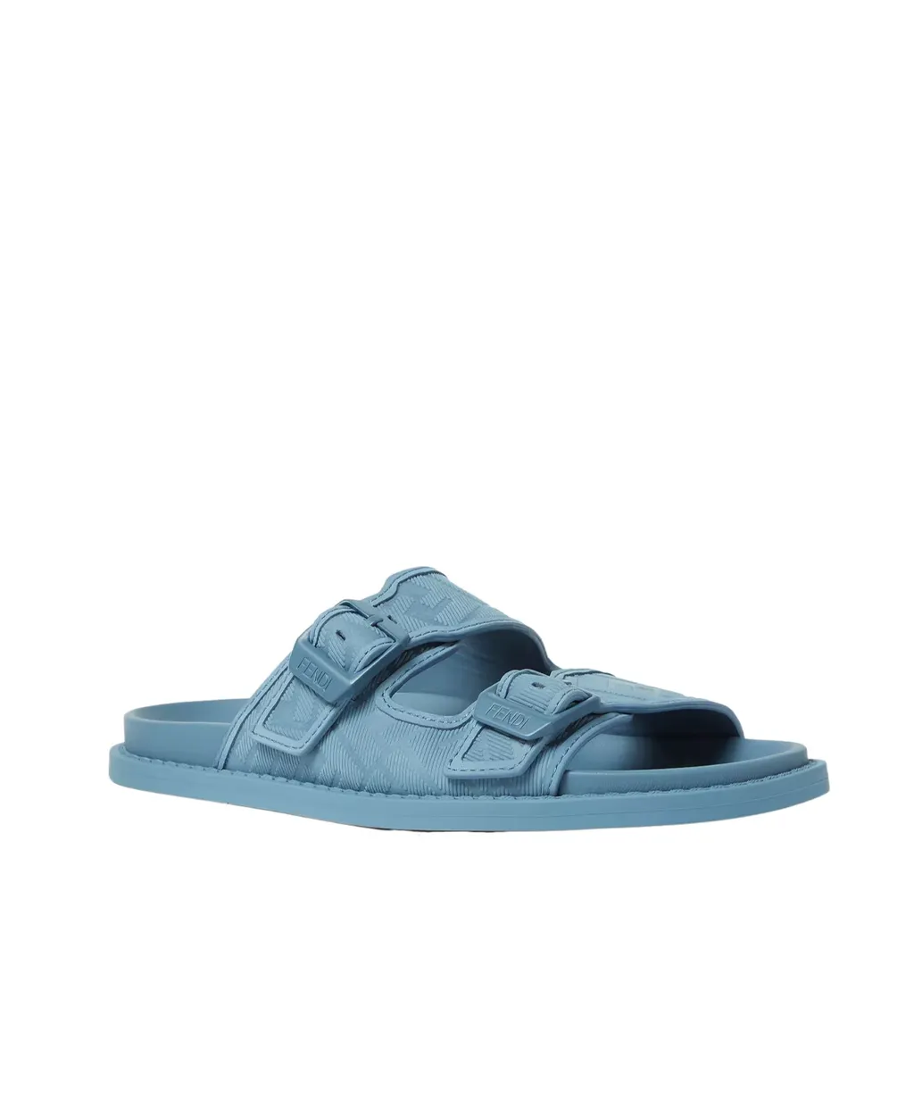 Light Blue Nubuck Leather Sandals