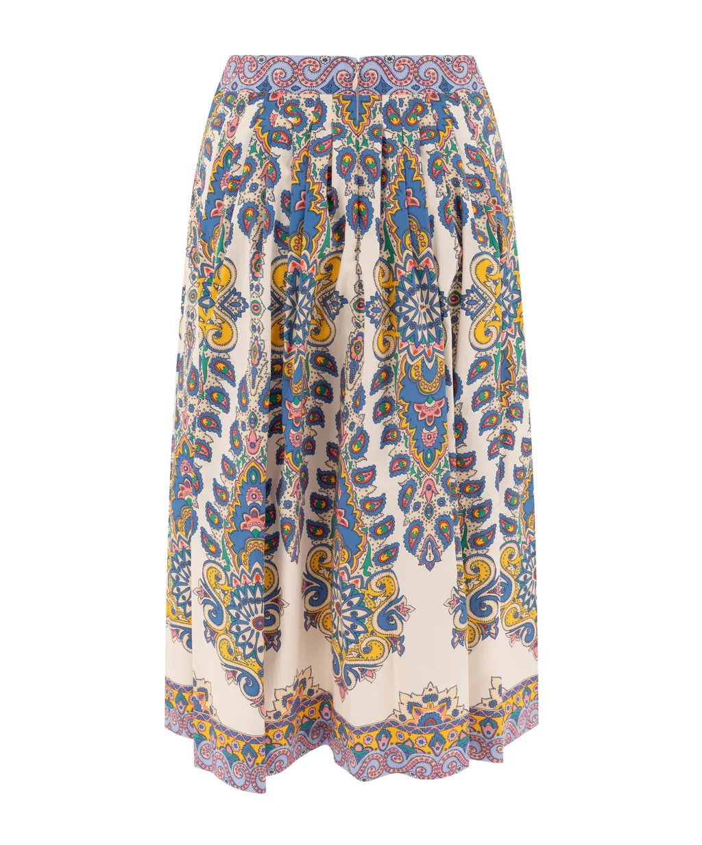 Paisley Printed Midi Skirt