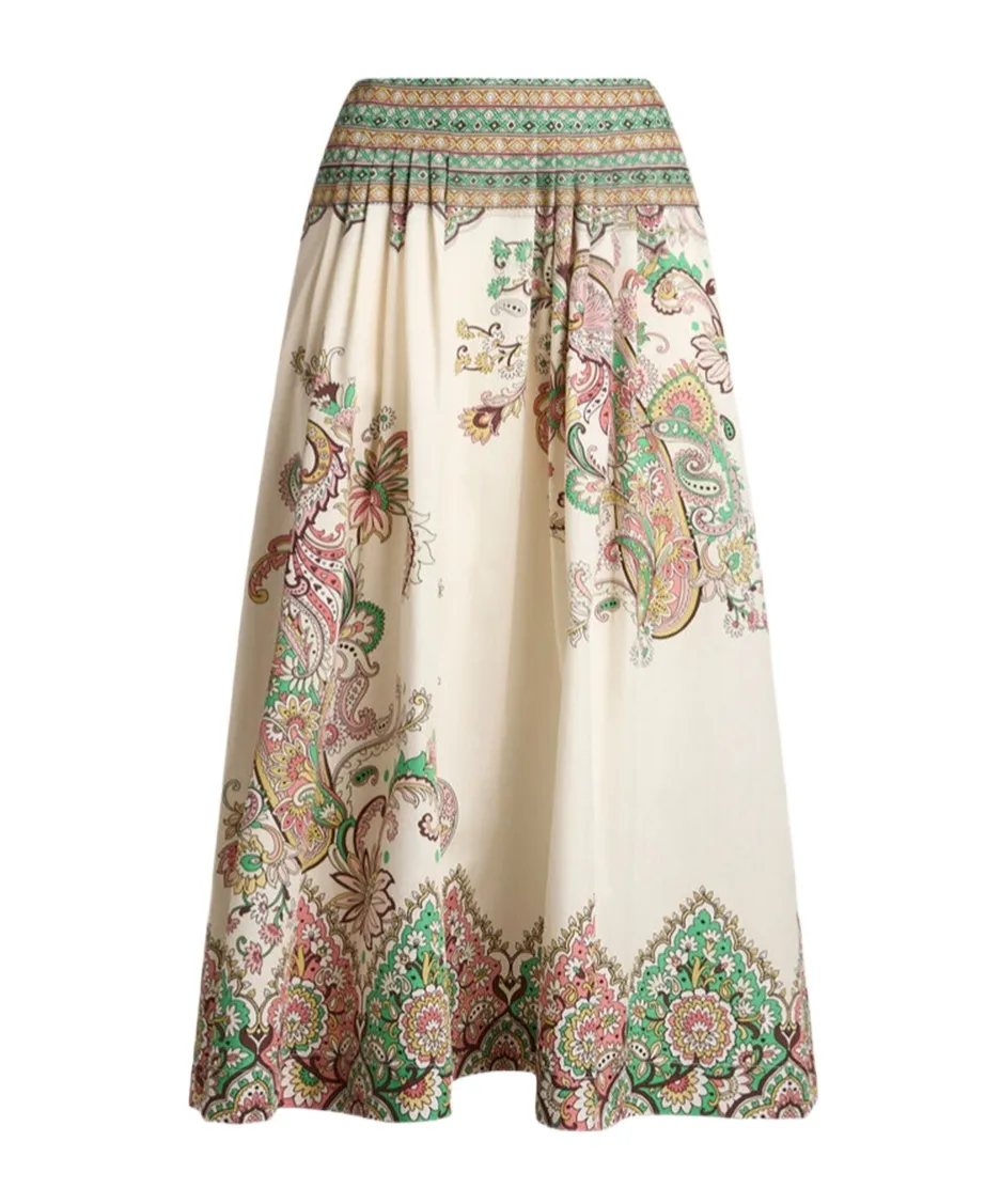 Floral Printed Midi Skirt