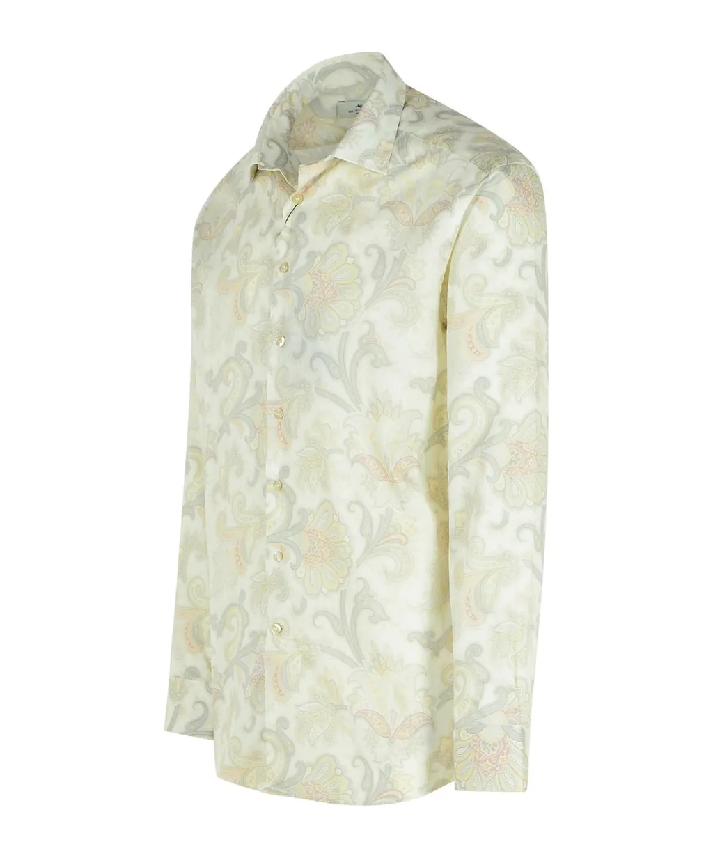 Floral Printed Long-Sleeved Shirt