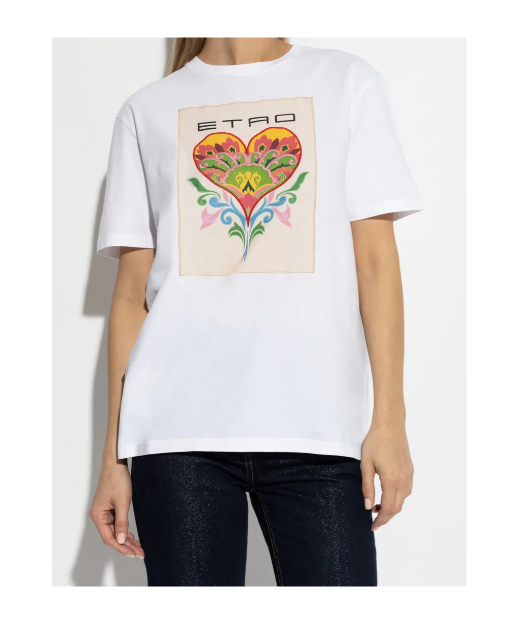 Motif Embroidered Crewneck T-Shirt