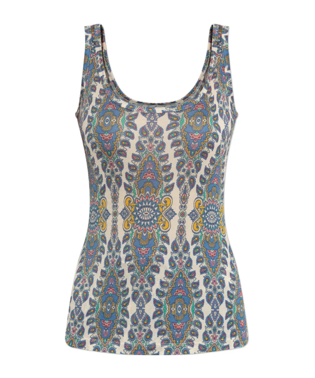 Graphic Printed Sleeveless Top
