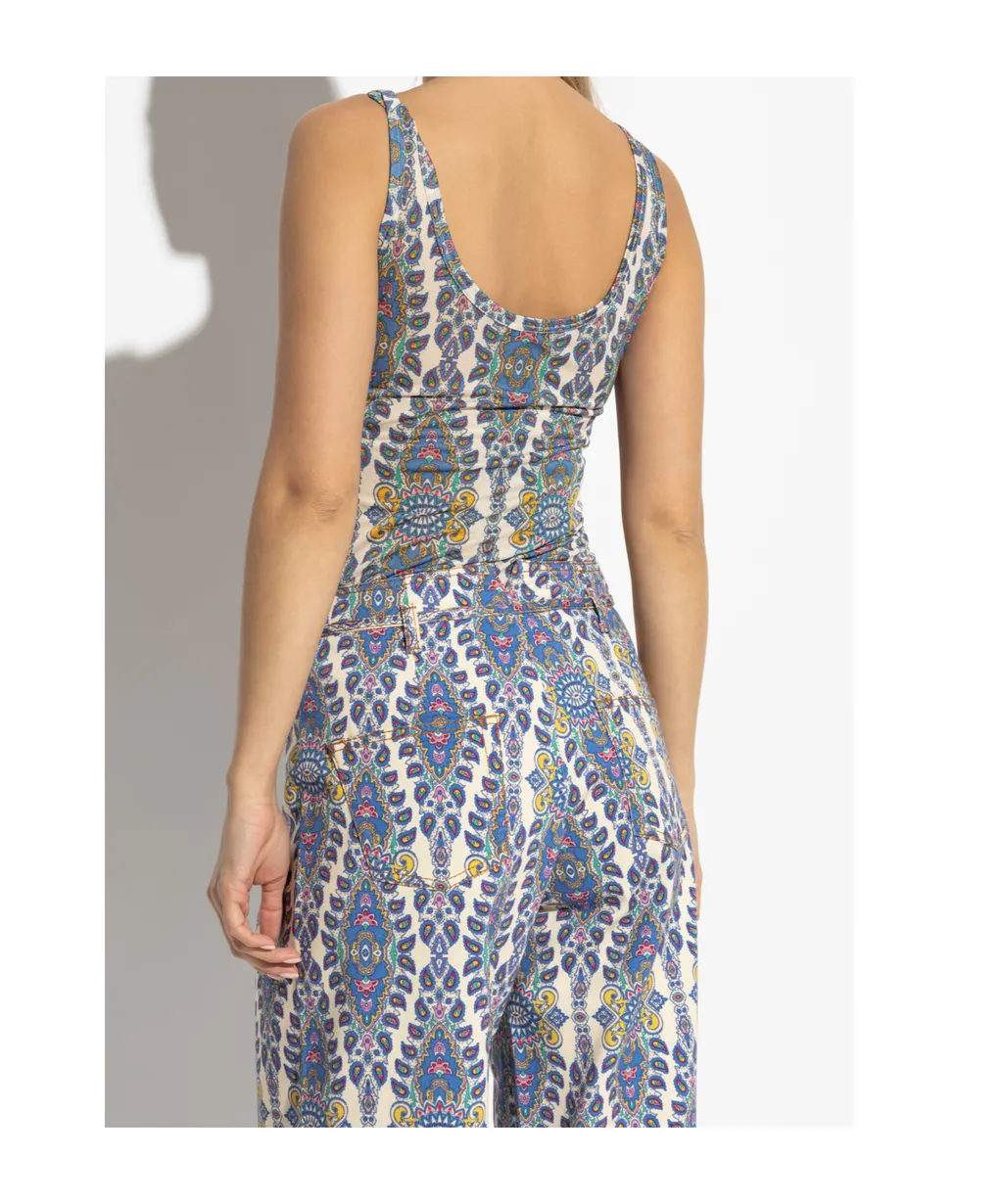 Graphic Printed Sleeveless Top