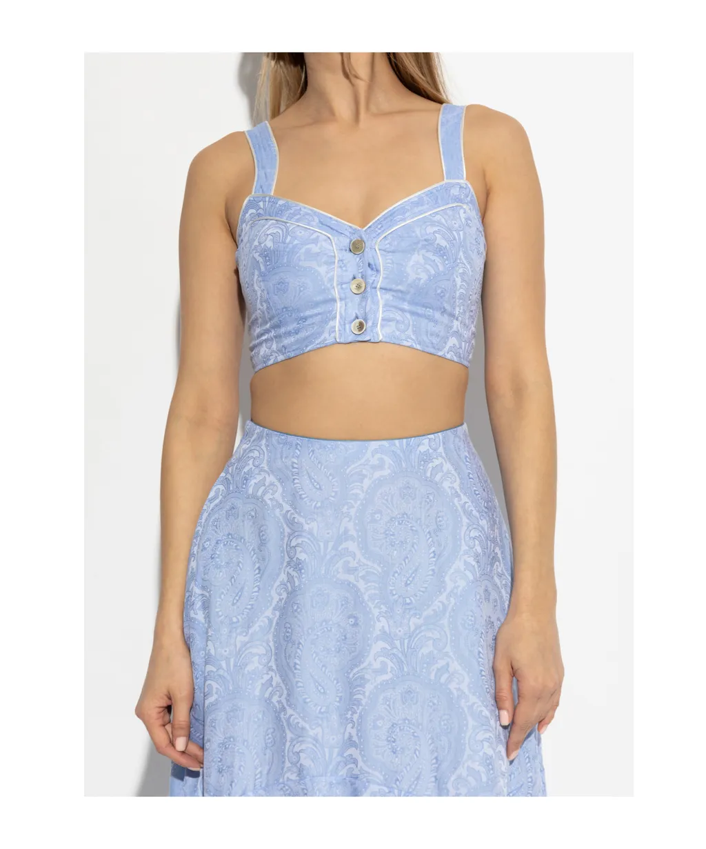 Printed Short Strappy Top