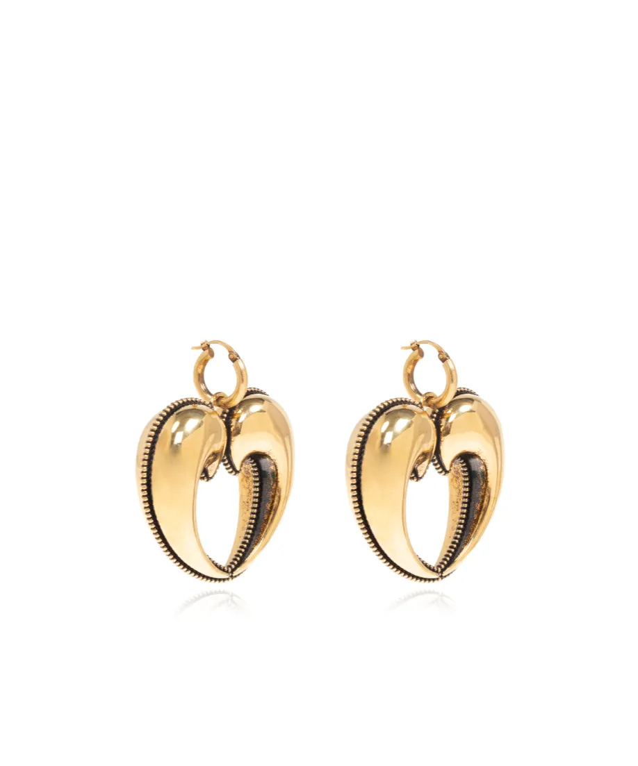 Heart Embellished Drop Earrings