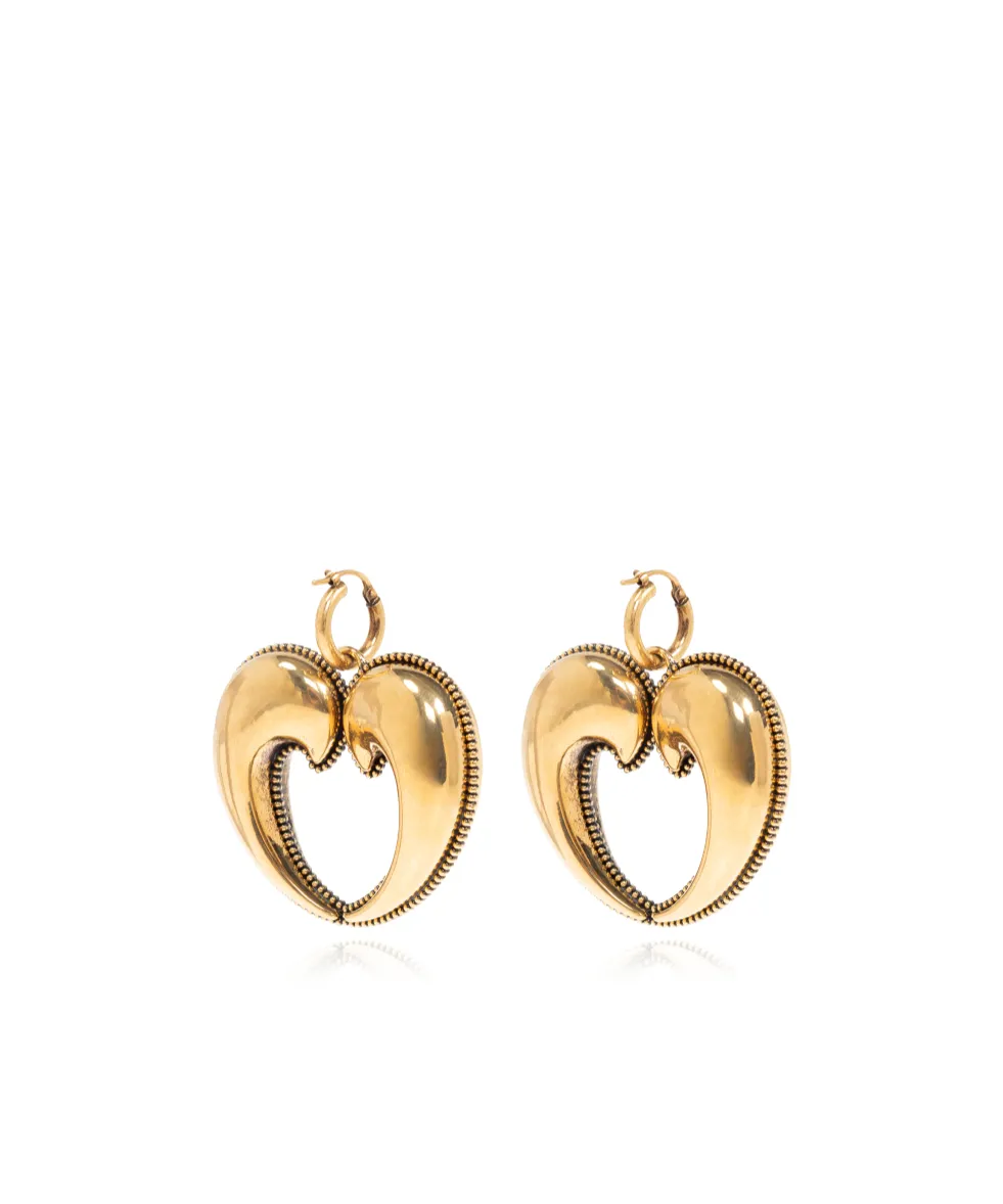 Heart Embellished Drop Earrings