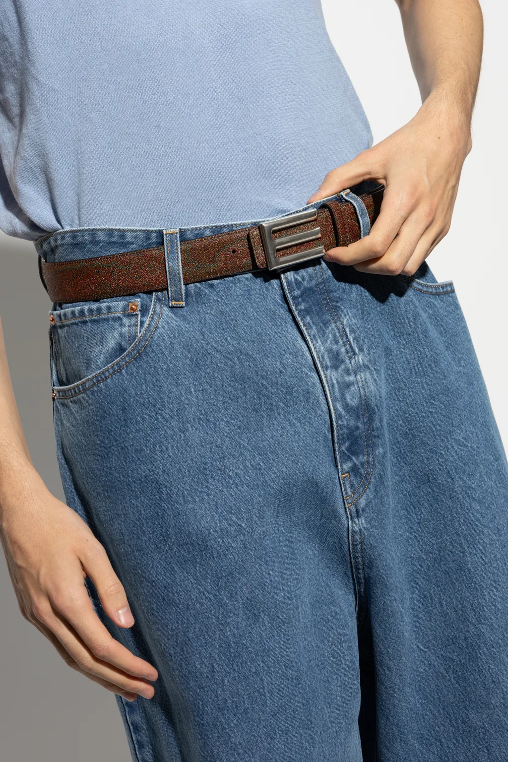 Paisley Printed Buckled Belt