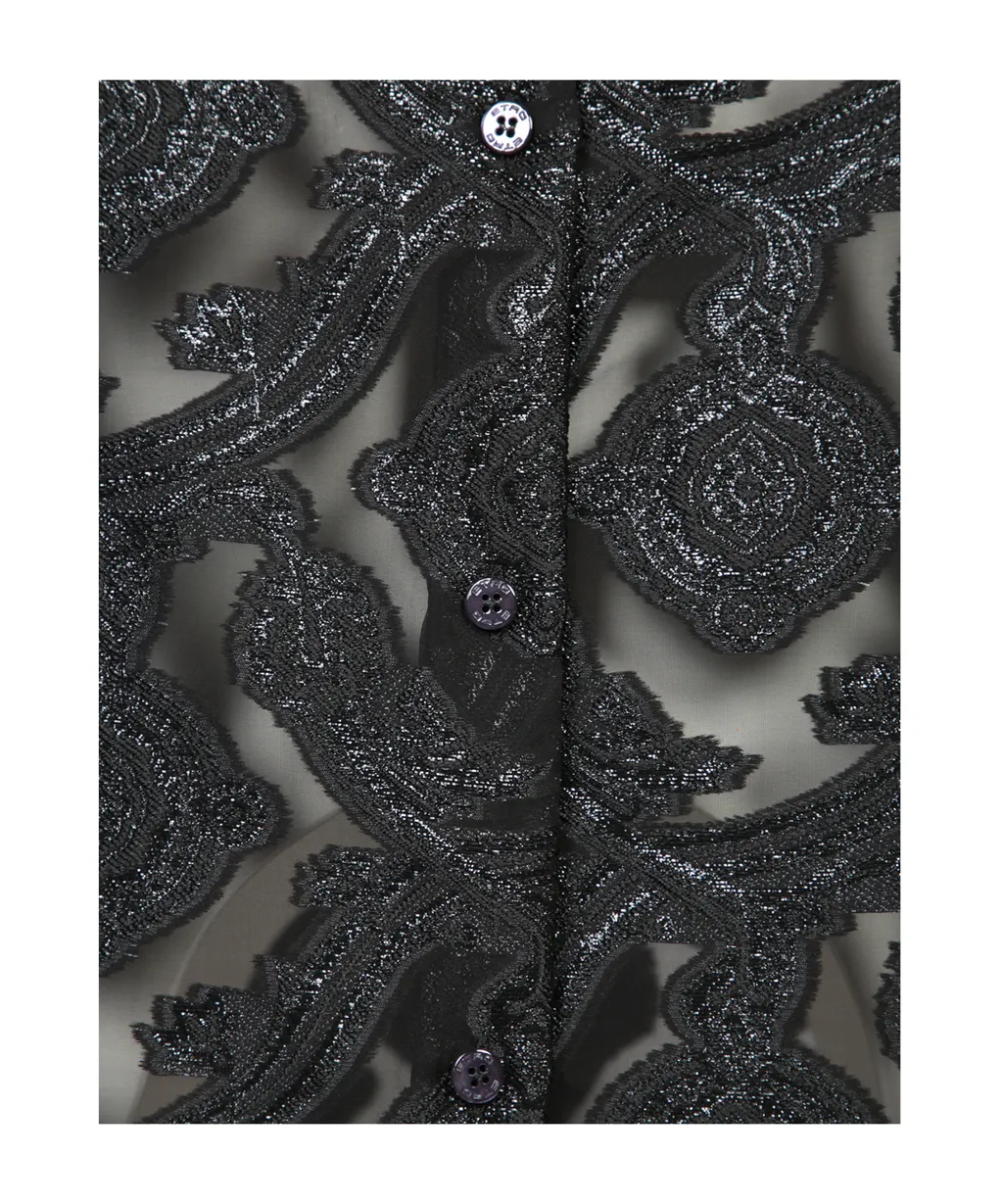 Floral Embroidered Buttoned Shirt
