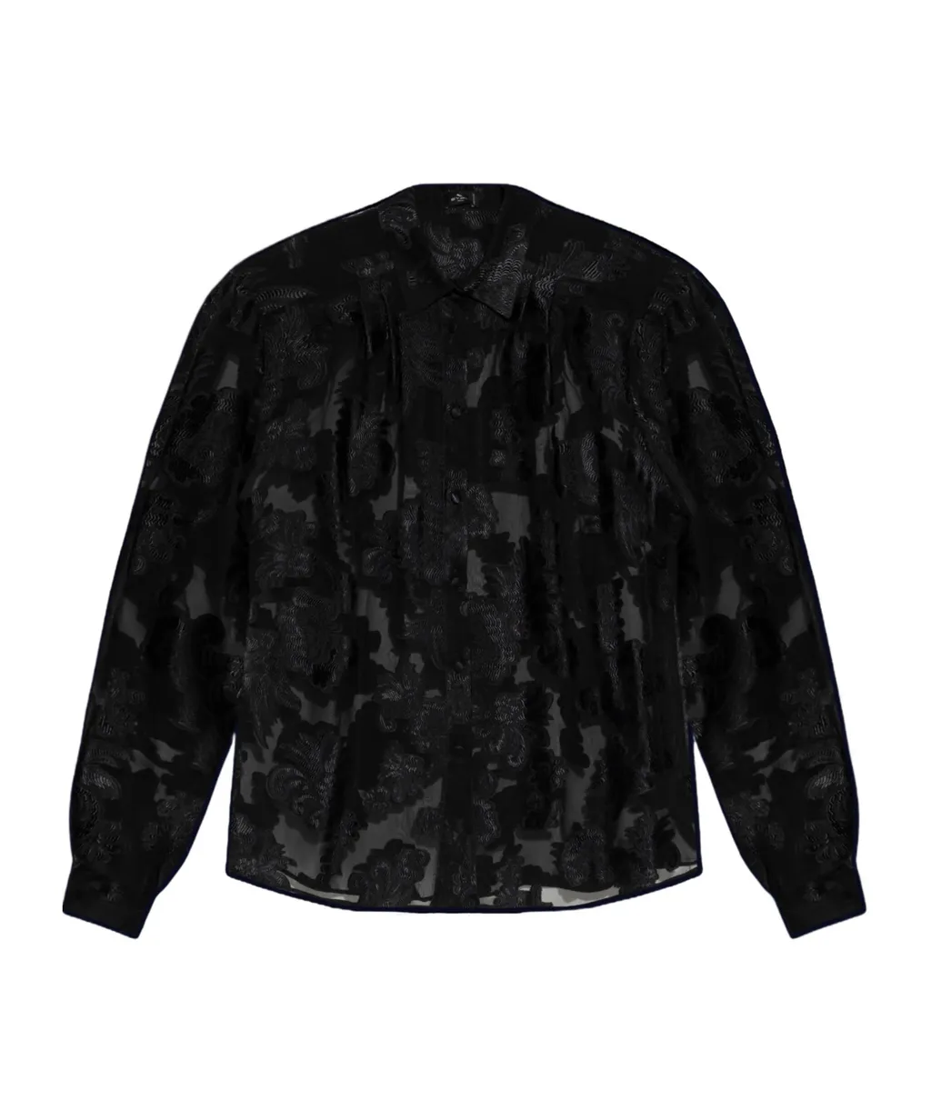 Semi-Sheer Chiffon Shirt
