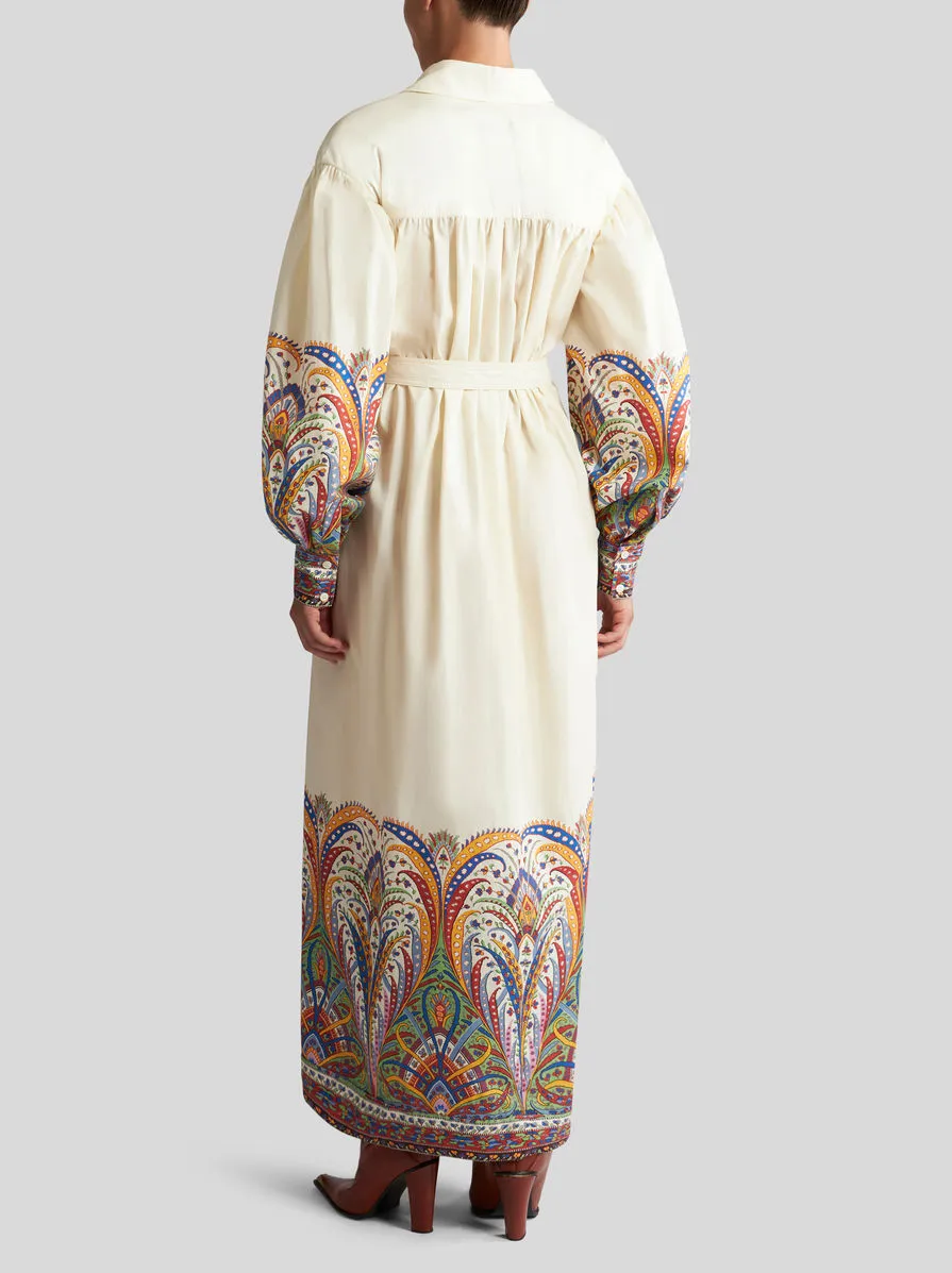 Paisley Printed Belted Shirt Dress