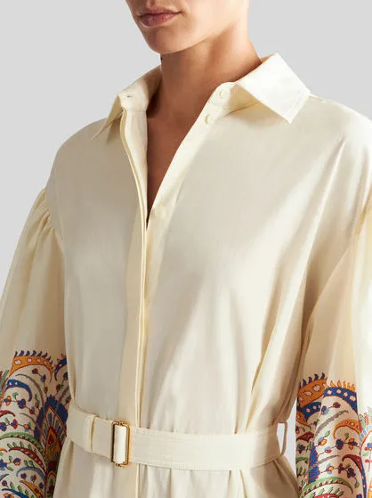 Paisley Printed Belted Shirt Dress