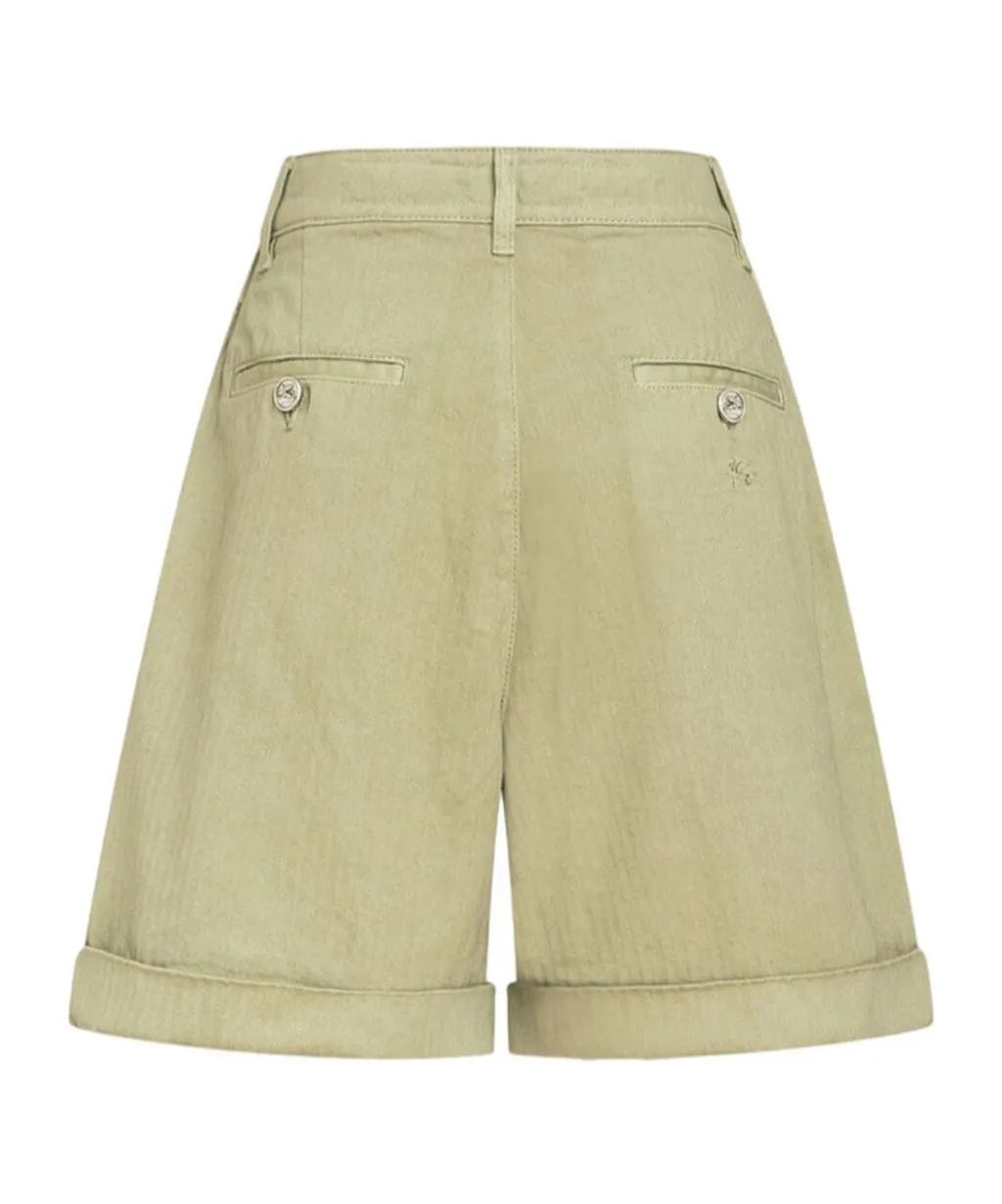 Chevron High-Waist Bermuda Shorts