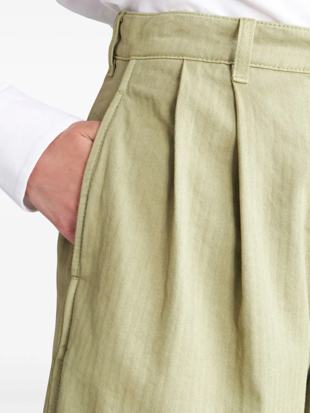 Chevron High-Waist Bermuda Shorts