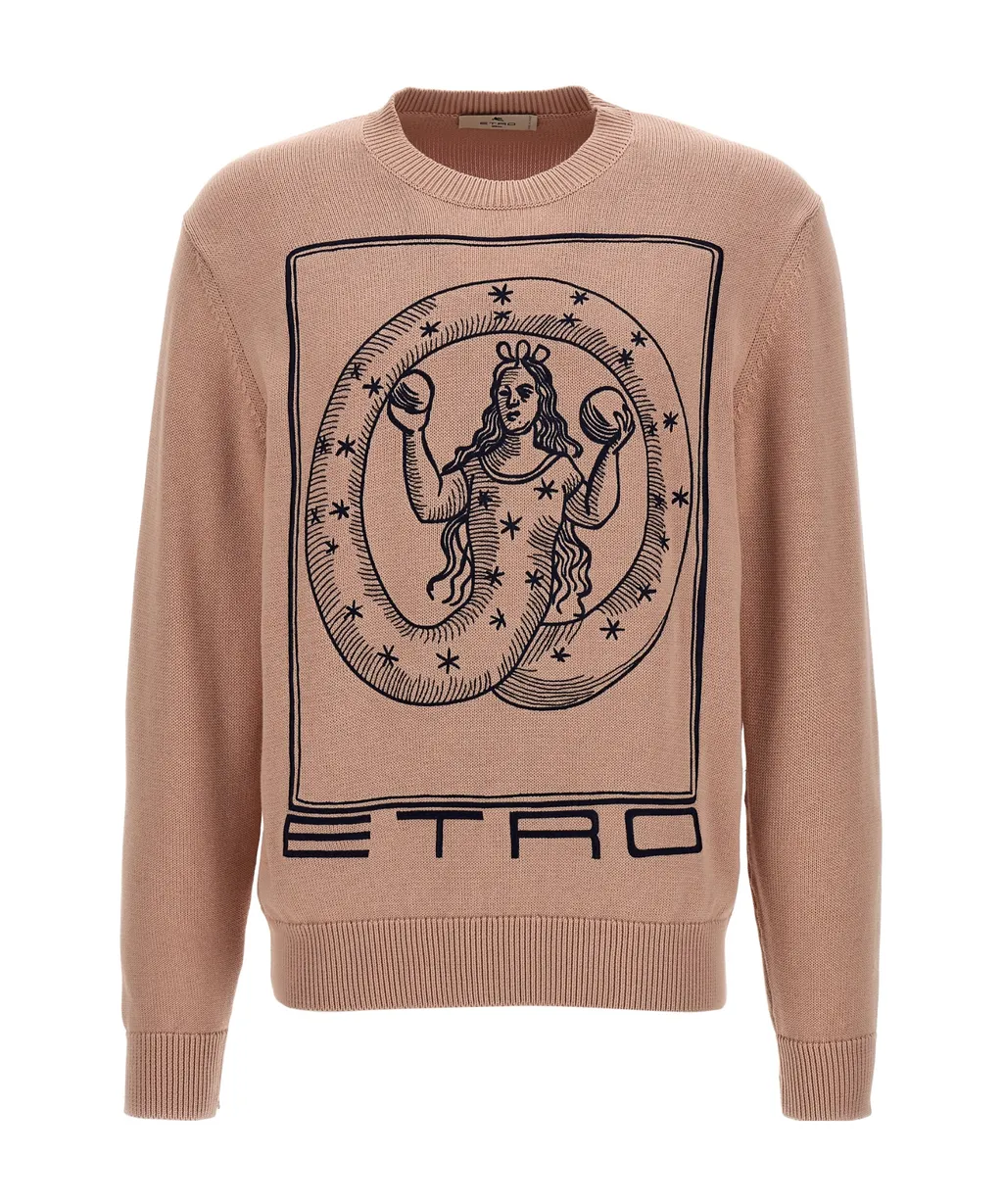 Motif-Embroidered Knit Jumper