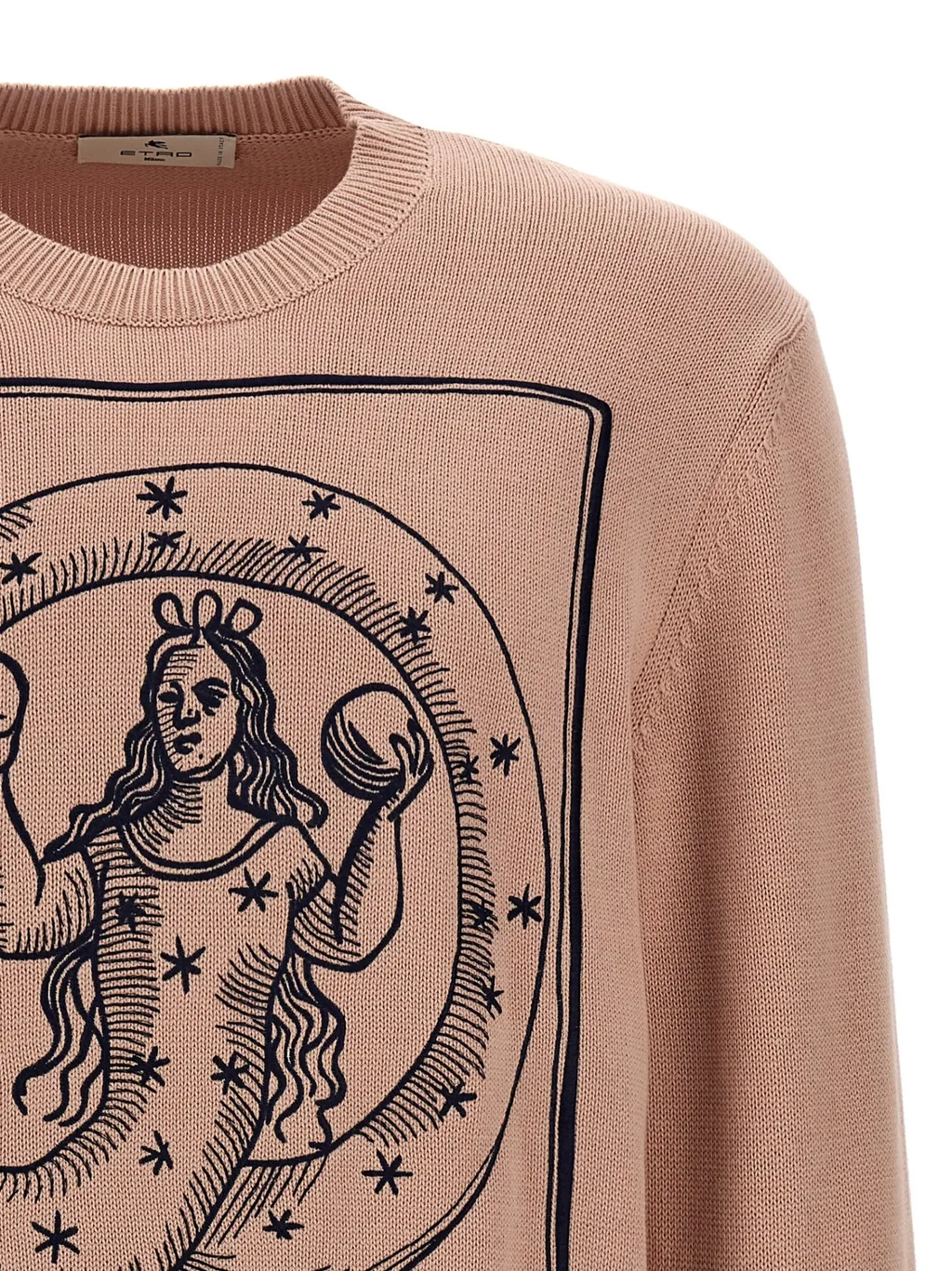Motif-Embroidered Knit Jumper