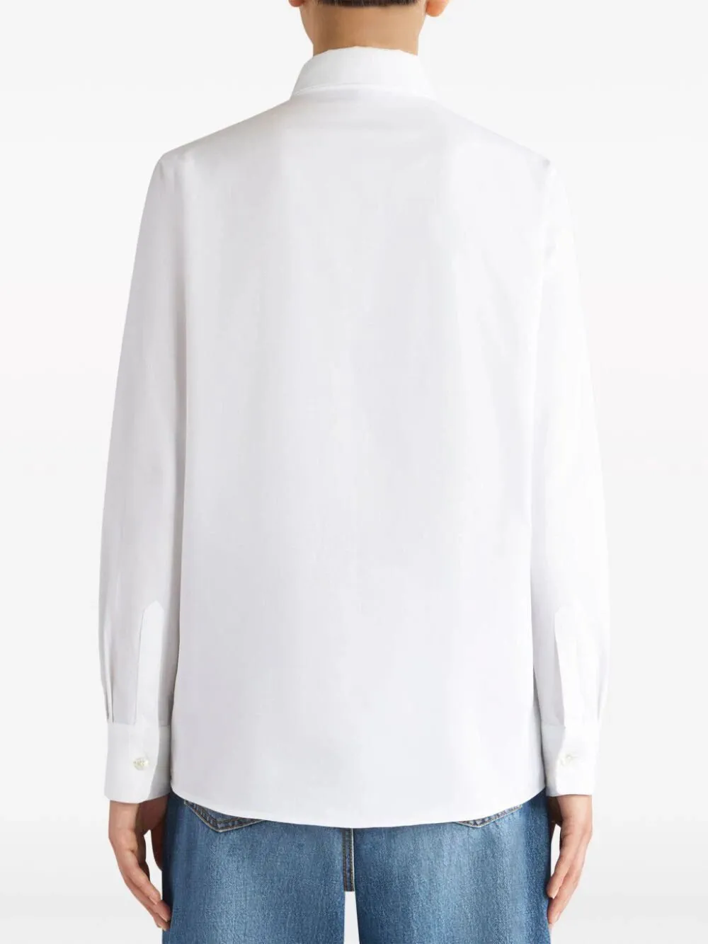 Pegaso-Embroidered Straight Hem Shirt