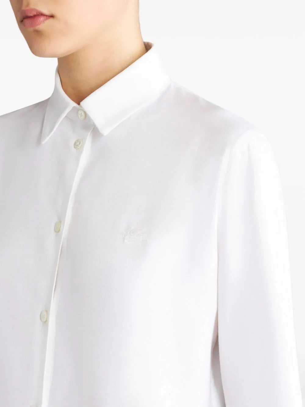 Pegaso-Embroidered Straight Hem Shirt