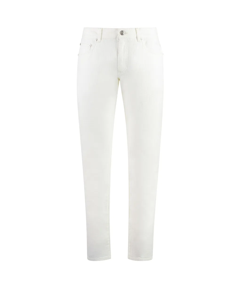 Logo Patch Straight Leg Jeans