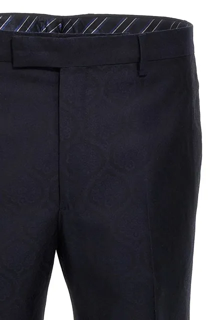 Patterned Pleat Front Trousers